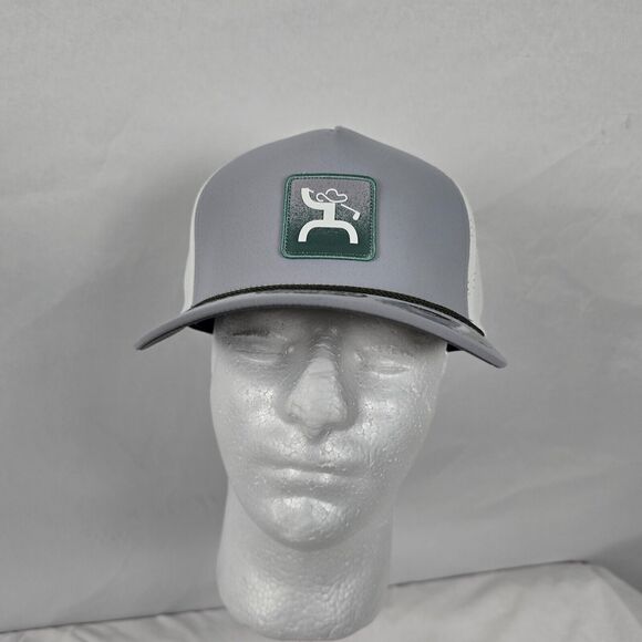 Hooey Trucker Hat Cowboy Golf Grey White HD Transfer Logo Uni-Fit 2416T-GYWH NWT - Picture 1 of 14